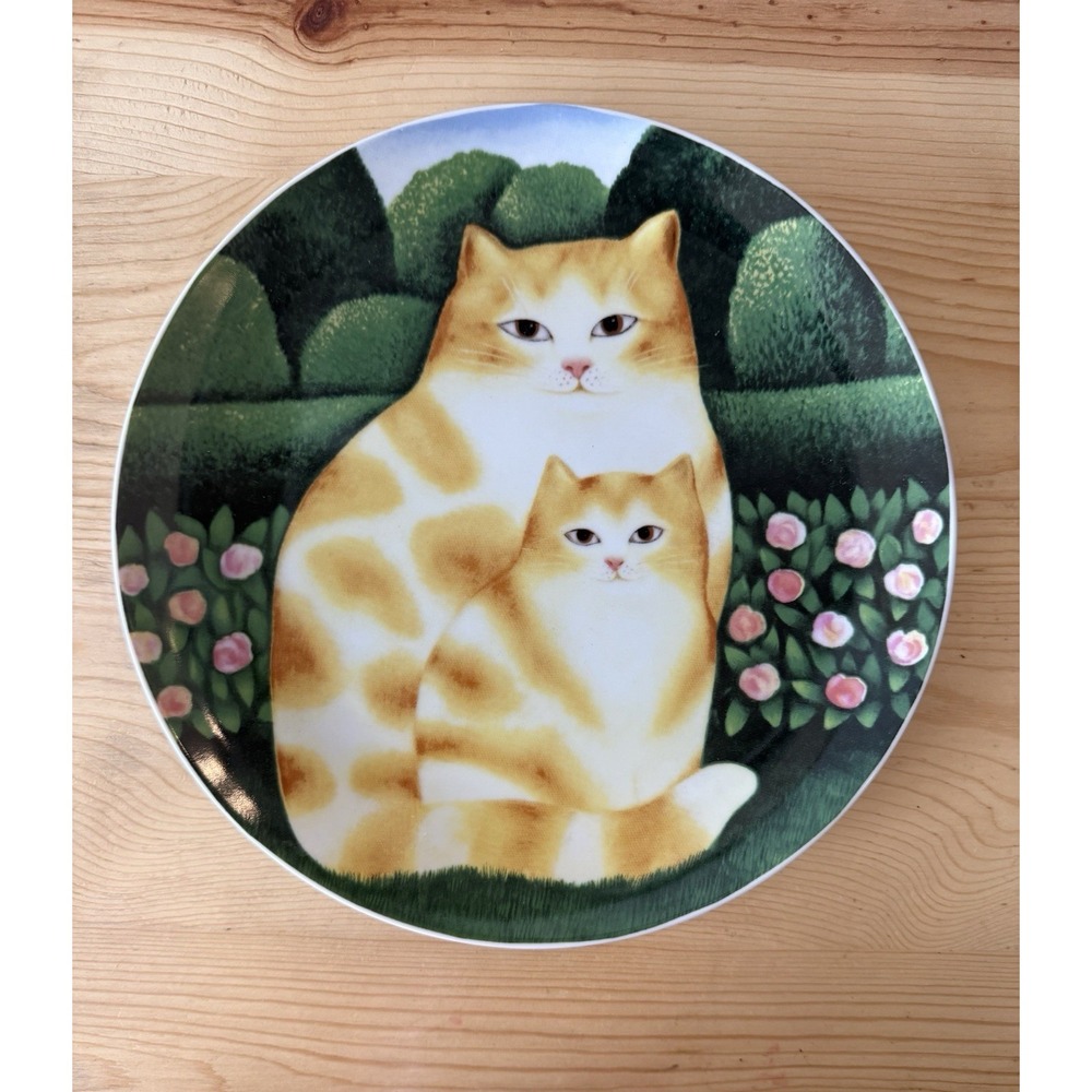 VTG "Felicia & Felina" Collectors Collection Cat Plate  By Martin Leman 9" Wide